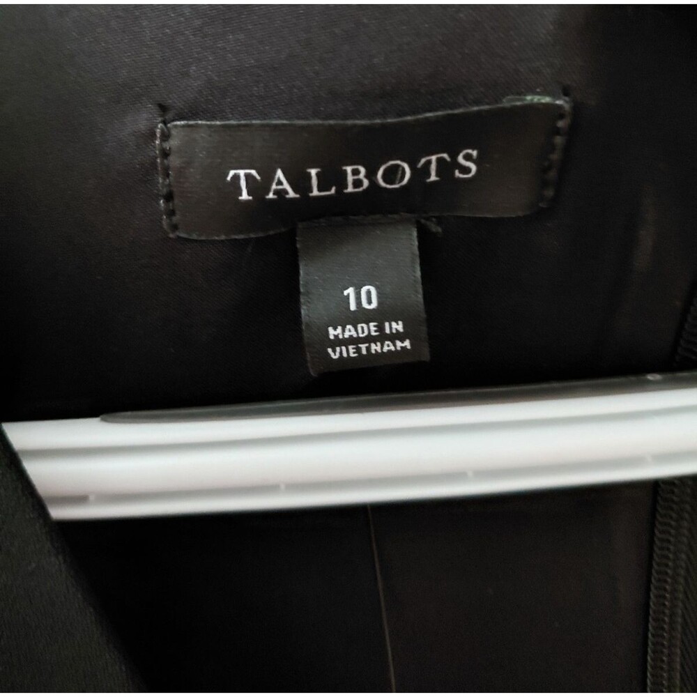 Talbots Poplin Faux Wrap Shirt Dress Long Sleeve Black Size 10 - Picture 5 of 15